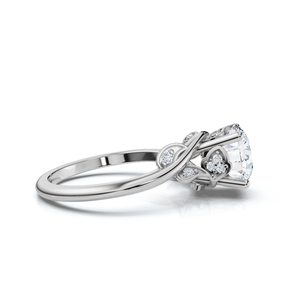 14K White Gold Kehlani Nature Inspired Lab Grown Diamond Ring (1/10 ct. tw)