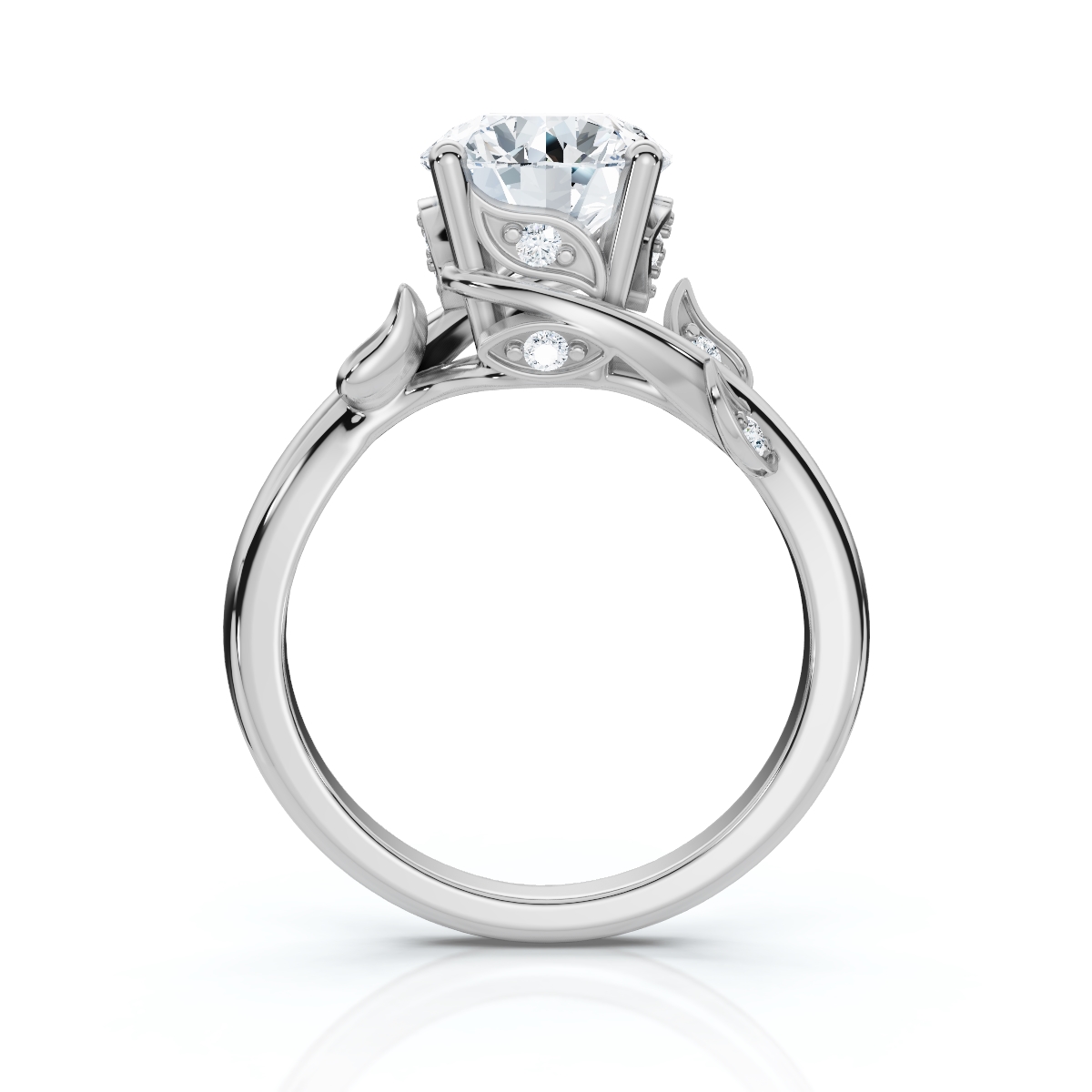 14K White Gold Kehlani Nature Inspired Lab Grown Diamond Ring (1/10 ct. tw)