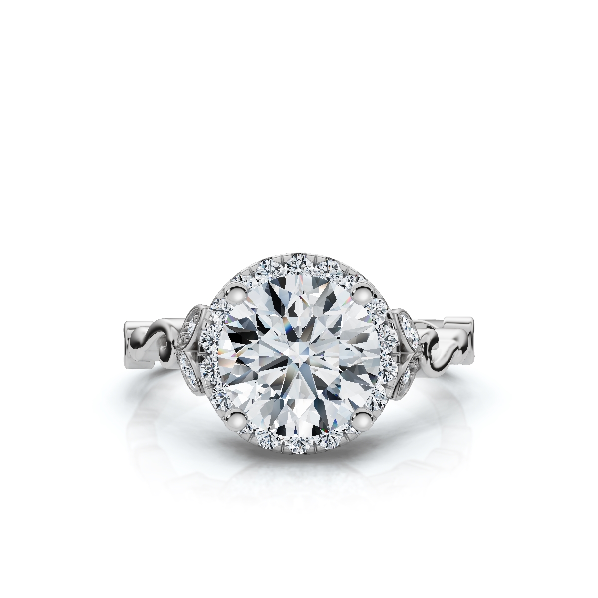 14K White Gold Minta Halo Lab Grown Diamond Ring (1/5 ct. tw)