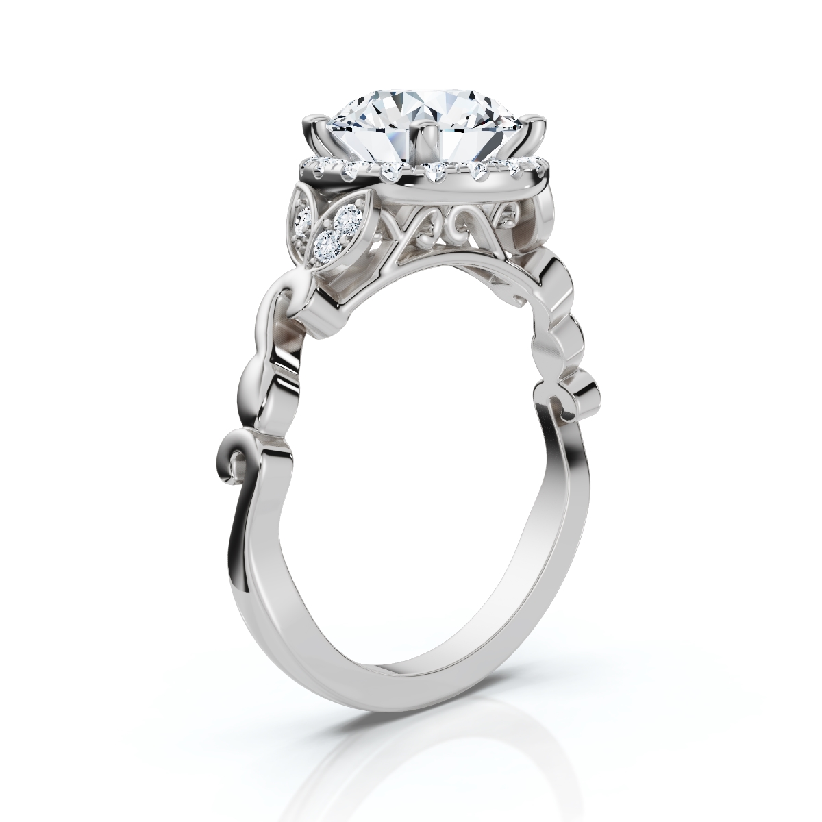 14K White Gold Minta Halo Lab Grown Diamond Ring (1/5 ct. tw)