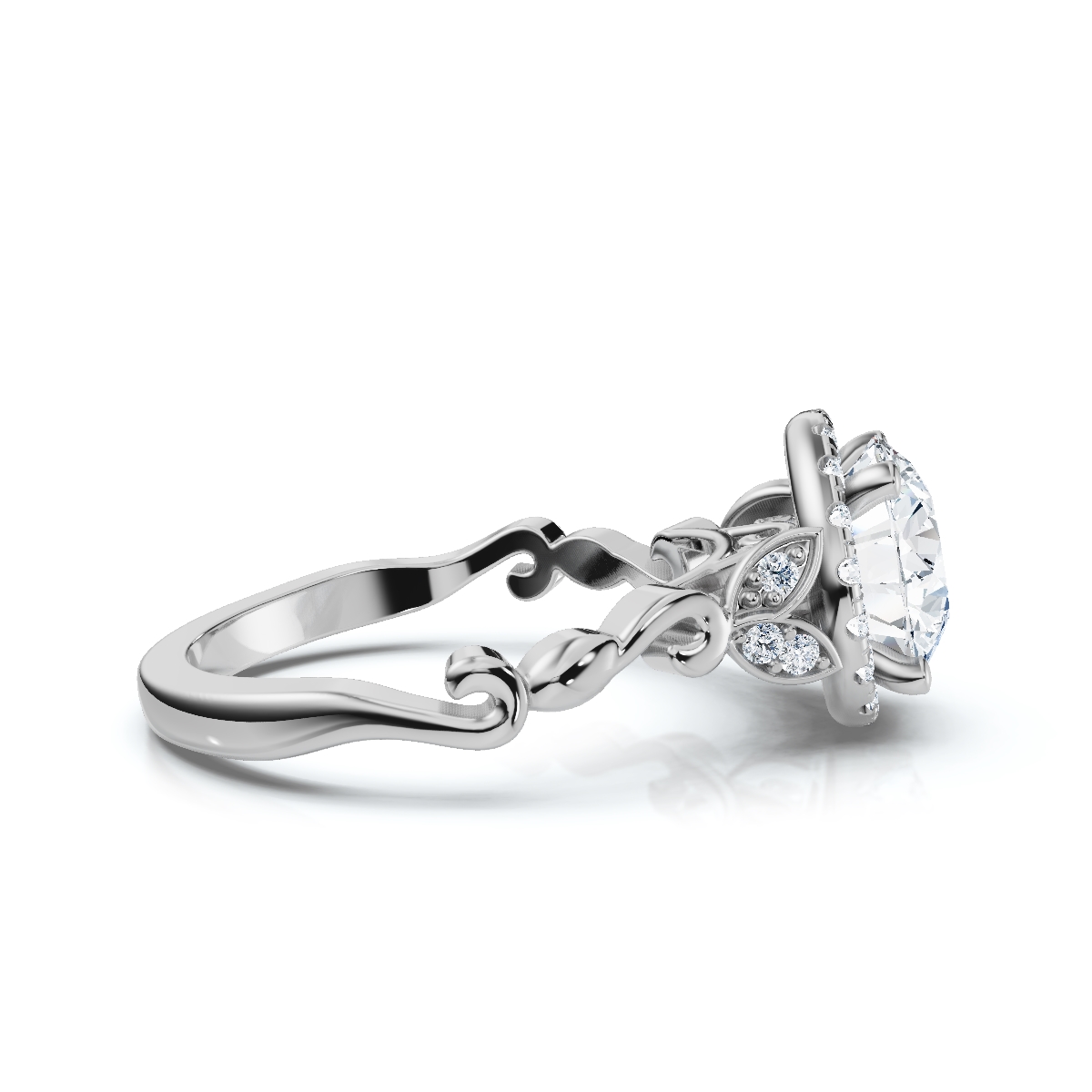 14K White Gold Minta Halo Lab Grown Diamond Ring (1/5 ct. tw)