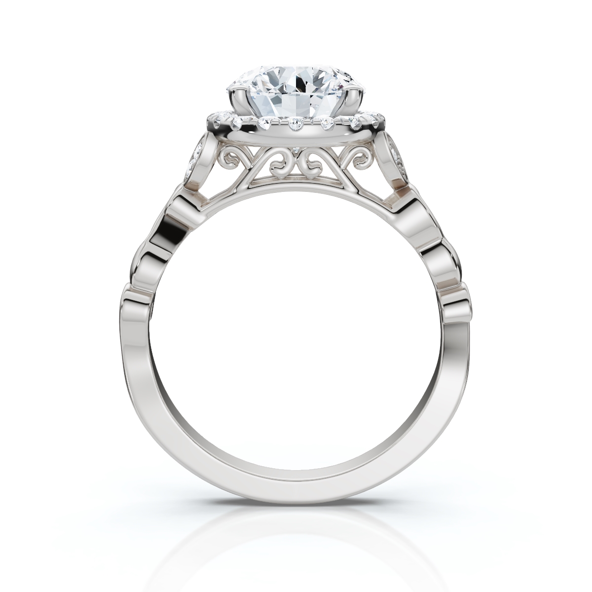 14K White Gold Minta Halo Lab Grown Diamond Ring (1/5 ct. tw)