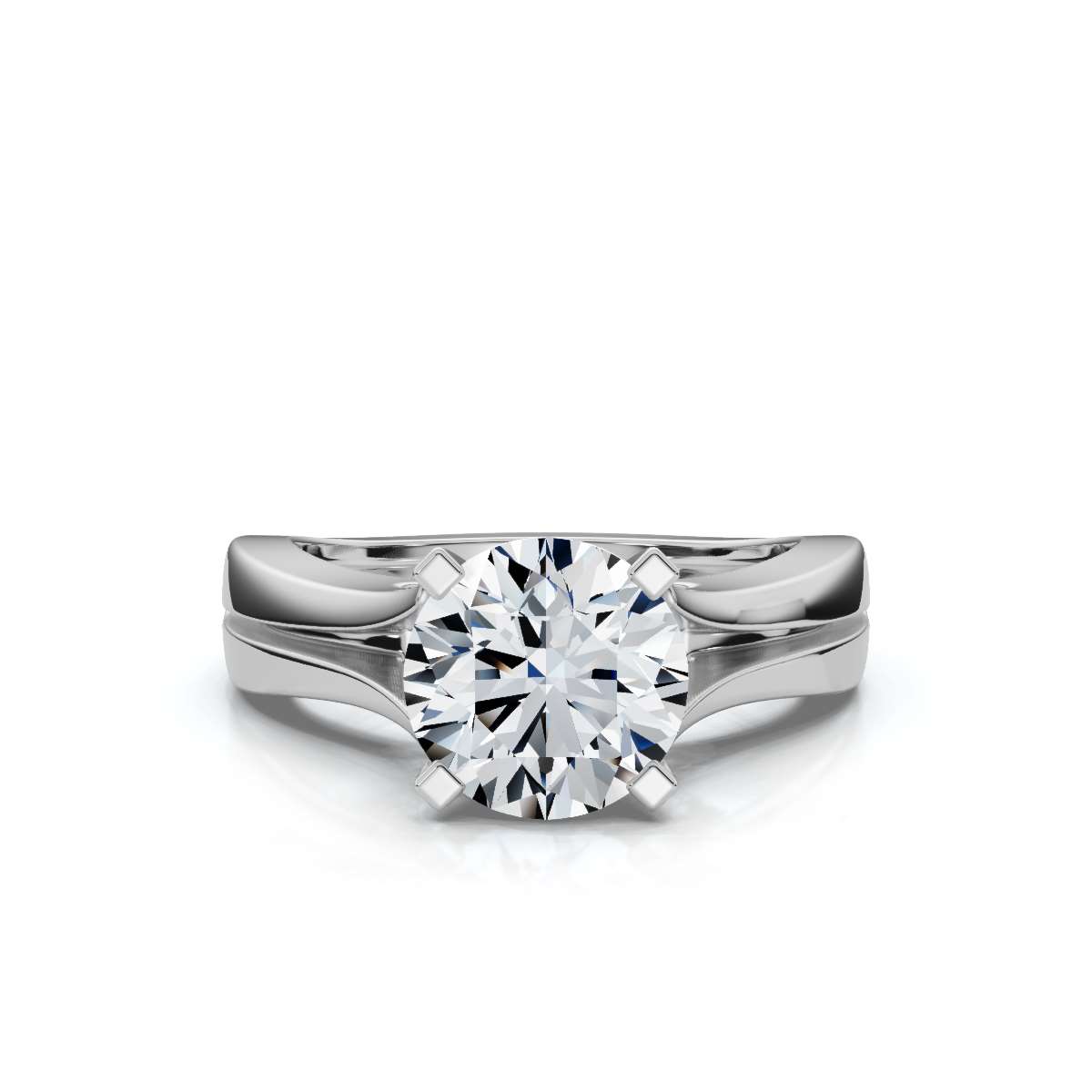 14K White Gold Phaedra Hidden Accents Lab Grown Diamond Ring (1/20 ct. tw)