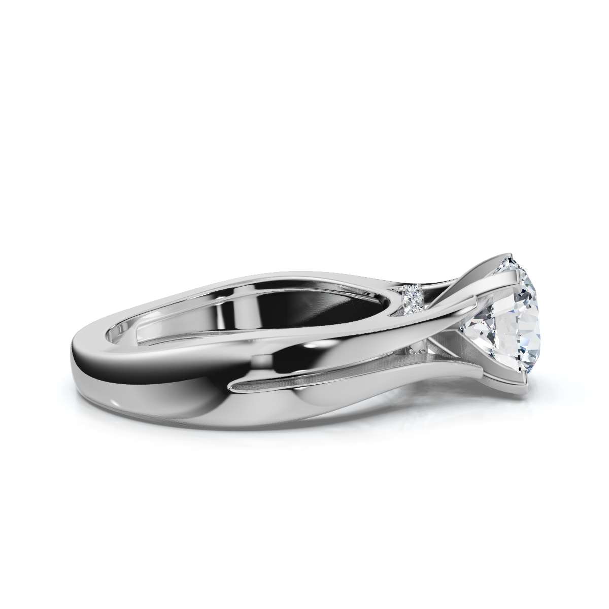 14K White Gold Phaedra Hidden Accents Lab Grown Diamond Ring (1/20 ct. tw)