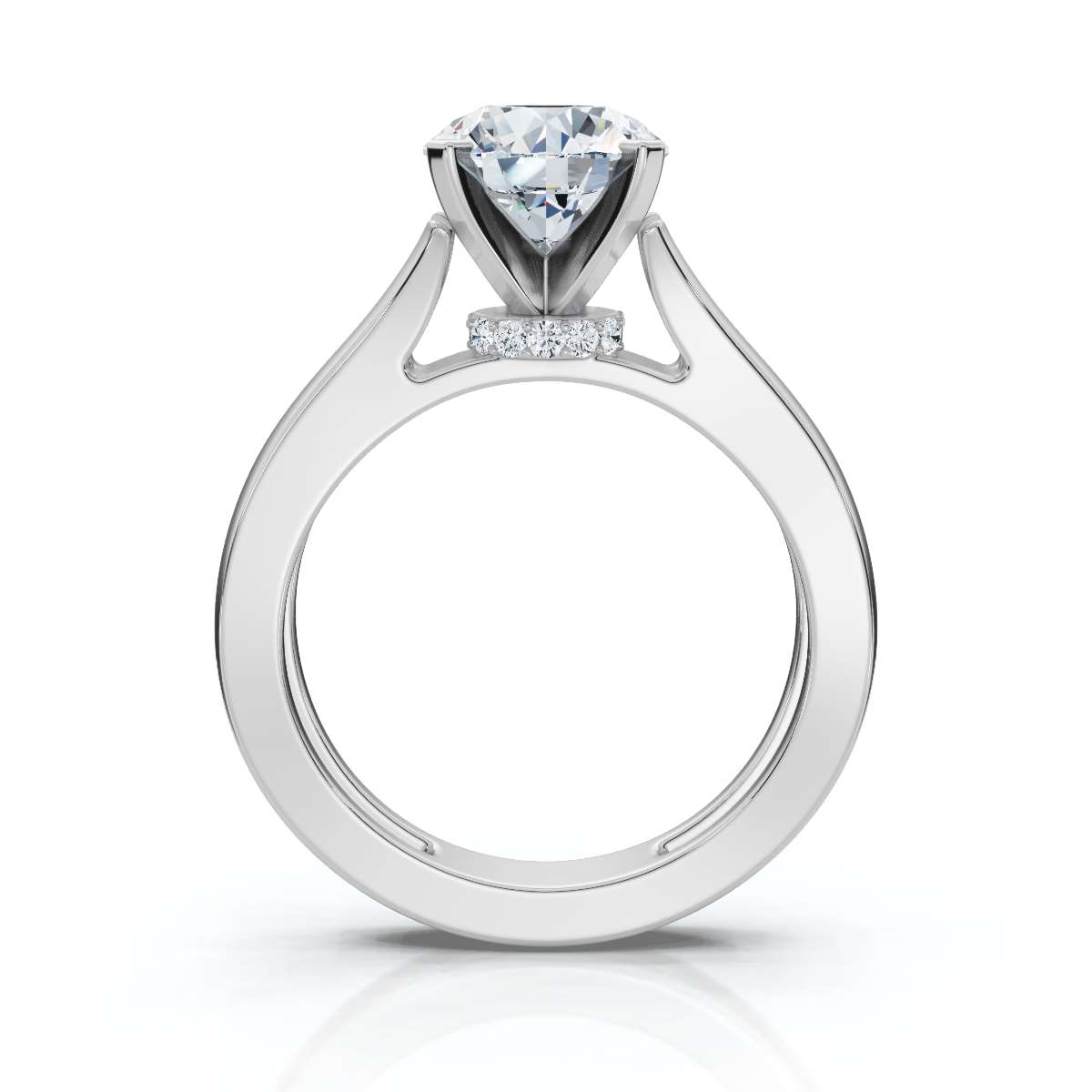 14K White Gold Phaedra Hidden Accents Lab Grown Diamond Ring (1/20 ct. tw)