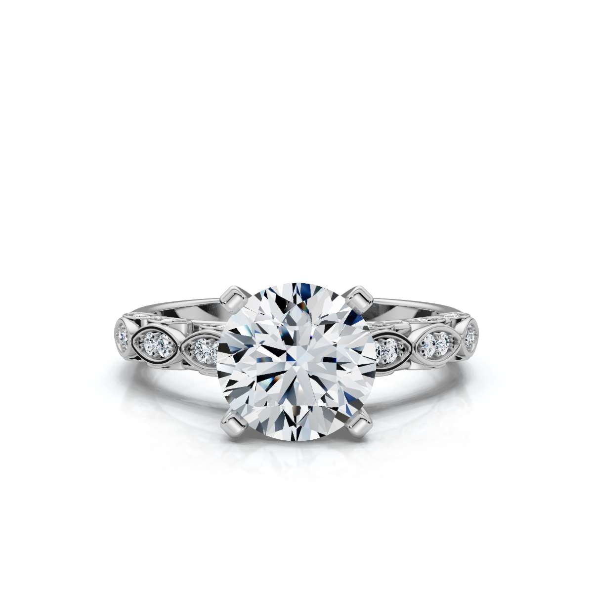 14K White Gold Kingsley Accents Lab Grown Diamond Ring (1/6 ct. tw)