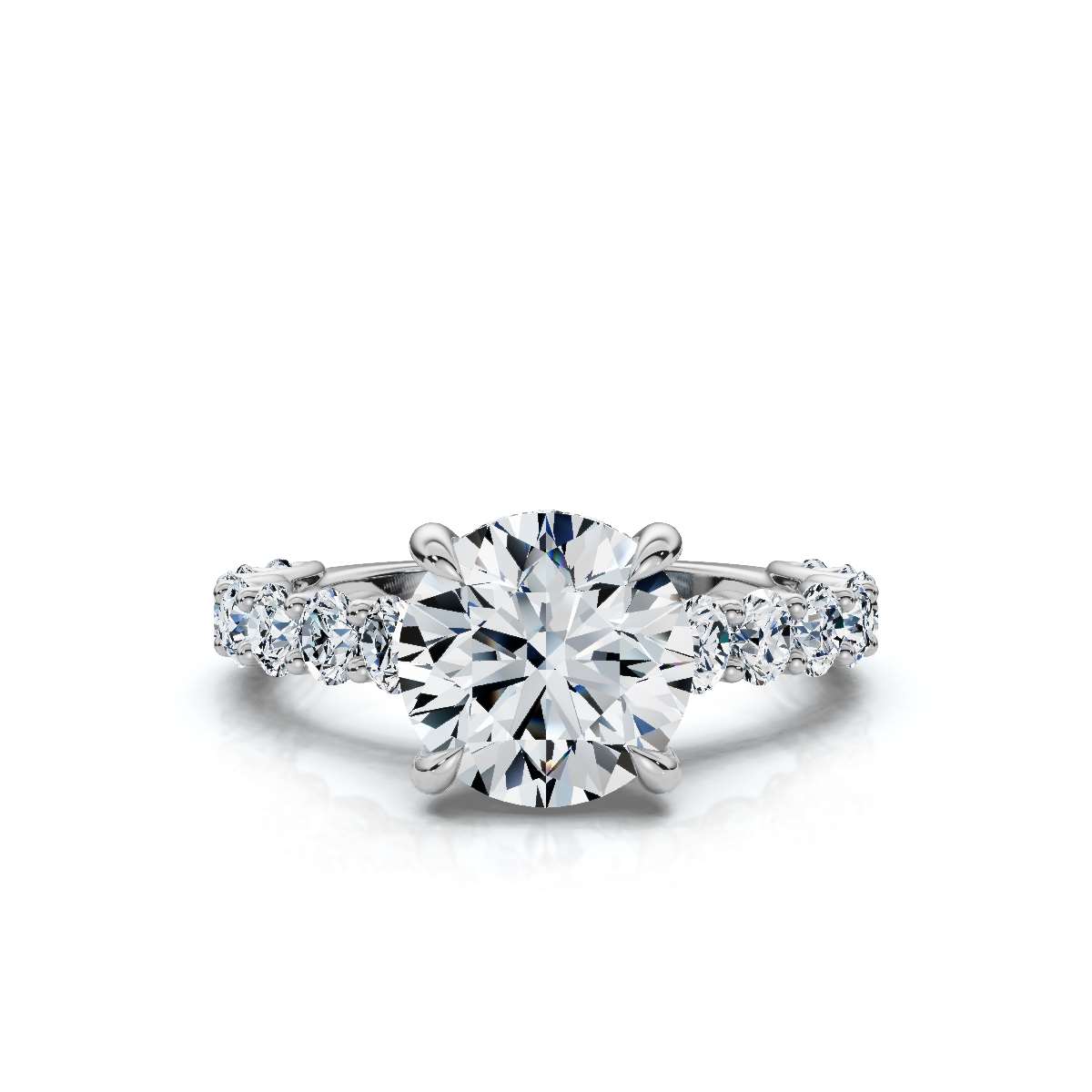 14K White Gold Caris Hidden Accents Lab Grown Diamond Ring (1 1/5 ct. tw)