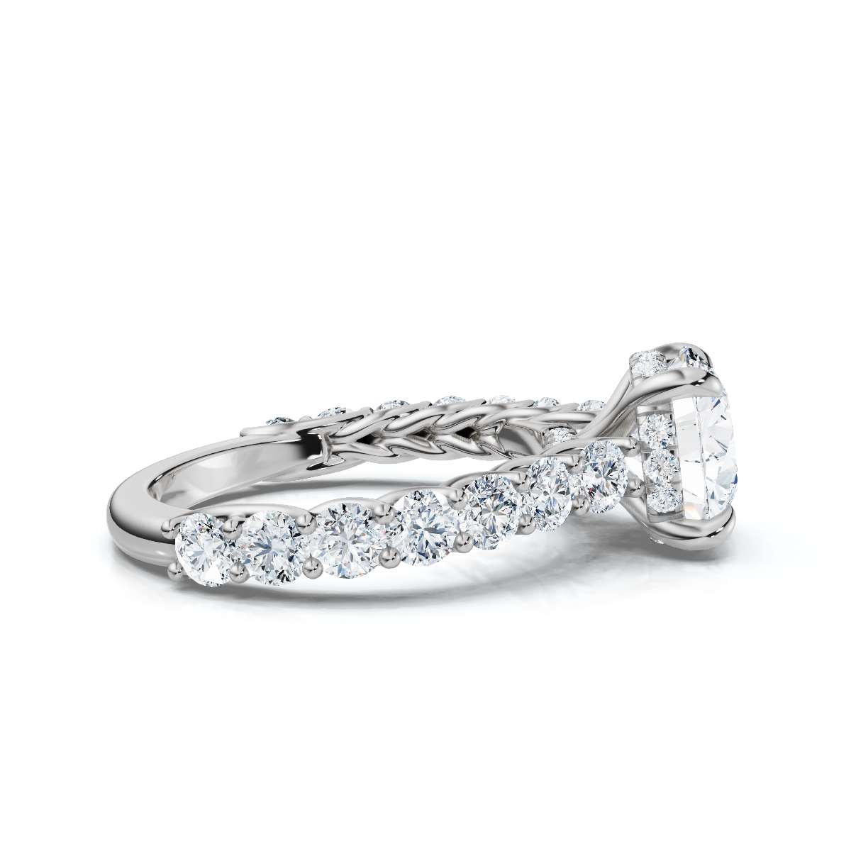 14K White Gold Caris Hidden Accents Lab Grown Diamond Ring (1 1/5 ct. tw)