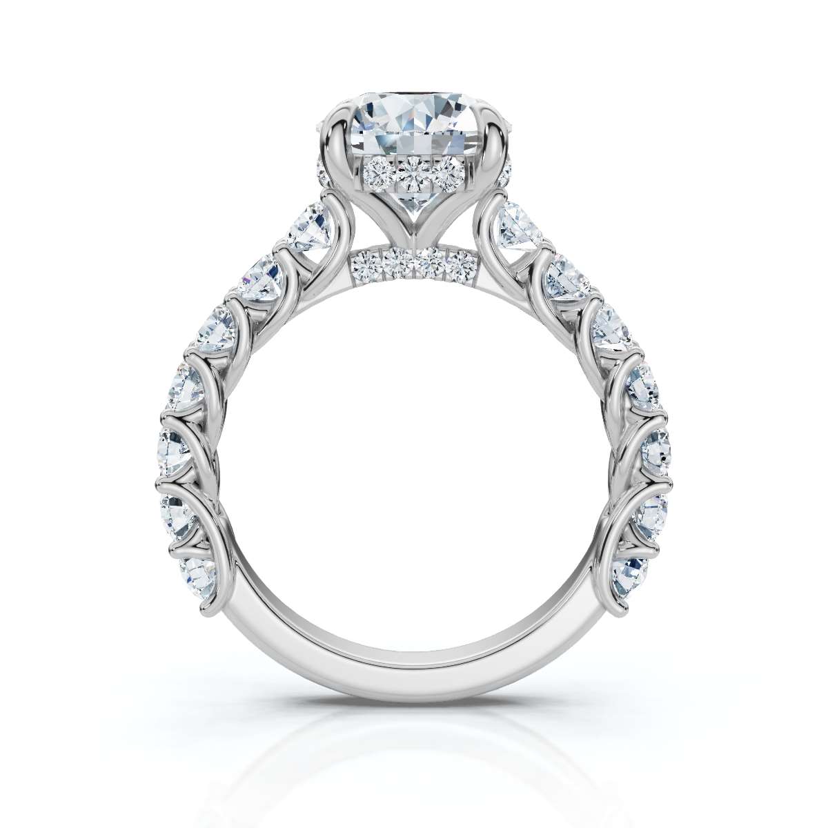 14K White Gold Caris Hidden Accents Lab Grown Diamond Ring (1 1/5 ct. tw)