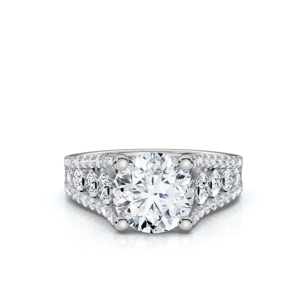 14K White Gold Wrenley Hidden Accents Lab Grown Diamond Ring (5/6 ct. tw)