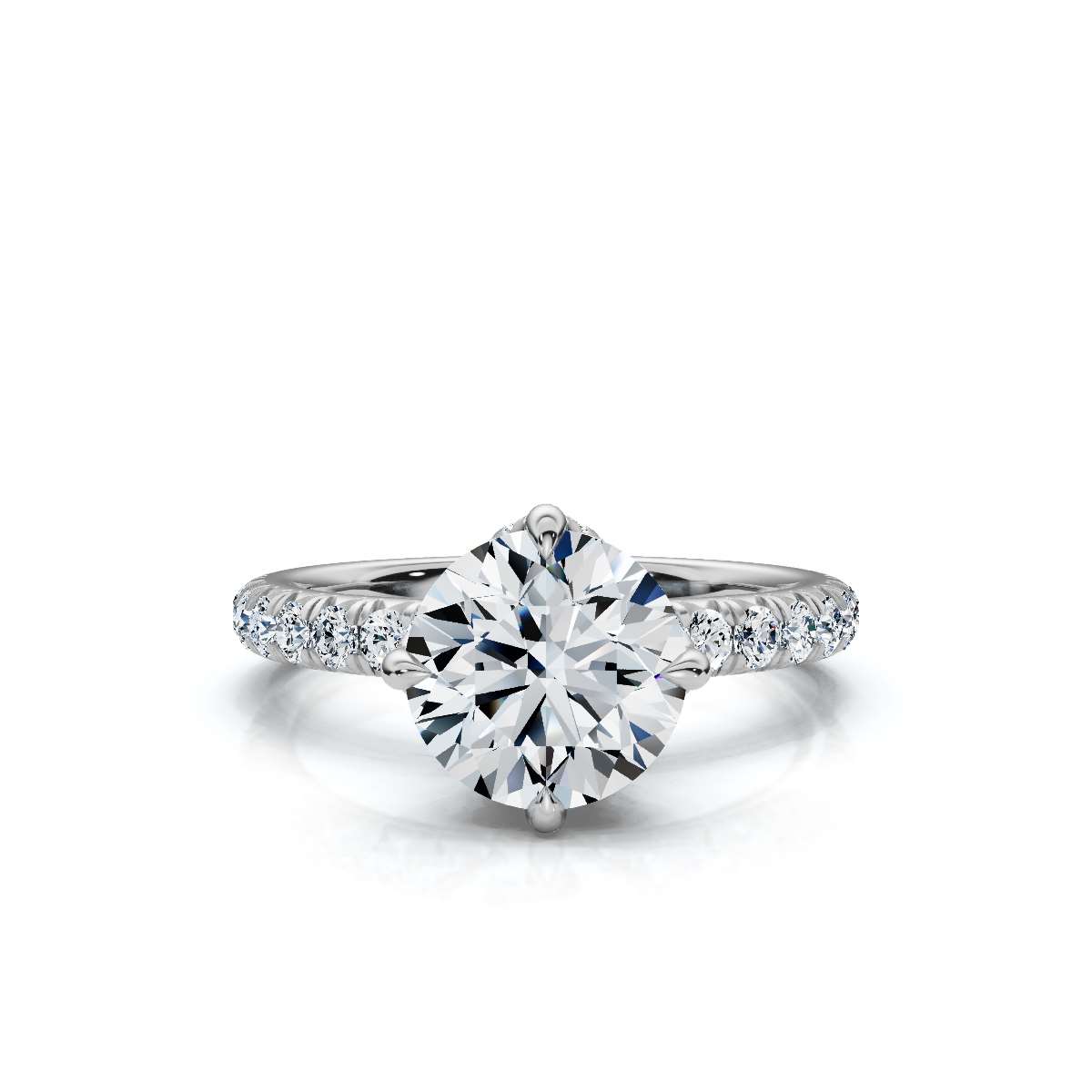 14K White Gold Mahalia Hidden Accents Lab Grown Diamond Ring (3/4 ct. tw)