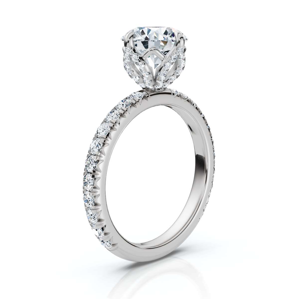 14K White Gold Mahalia Hidden Accents Lab Grown Diamond Ring (3/4 ct. tw)