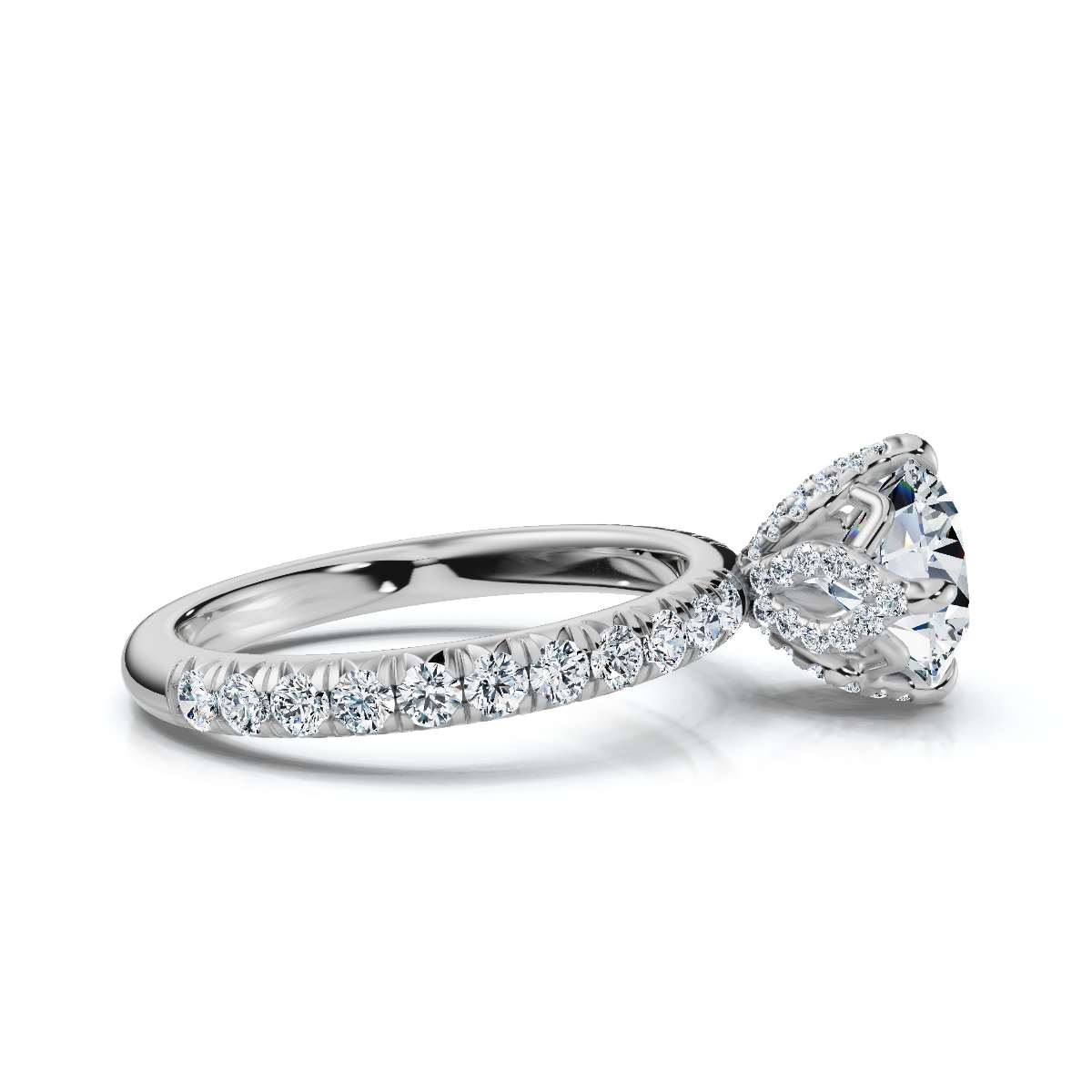 14K White Gold Mahalia Hidden Accents Lab Grown Diamond Ring (3/4 ct. tw)
