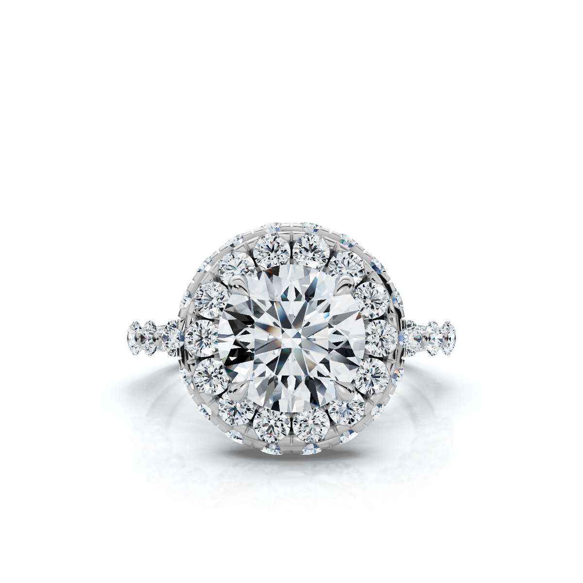 14K White Gold Maceline Halo Lab Grown Diamond Ring (1 1/2 ct. tw)