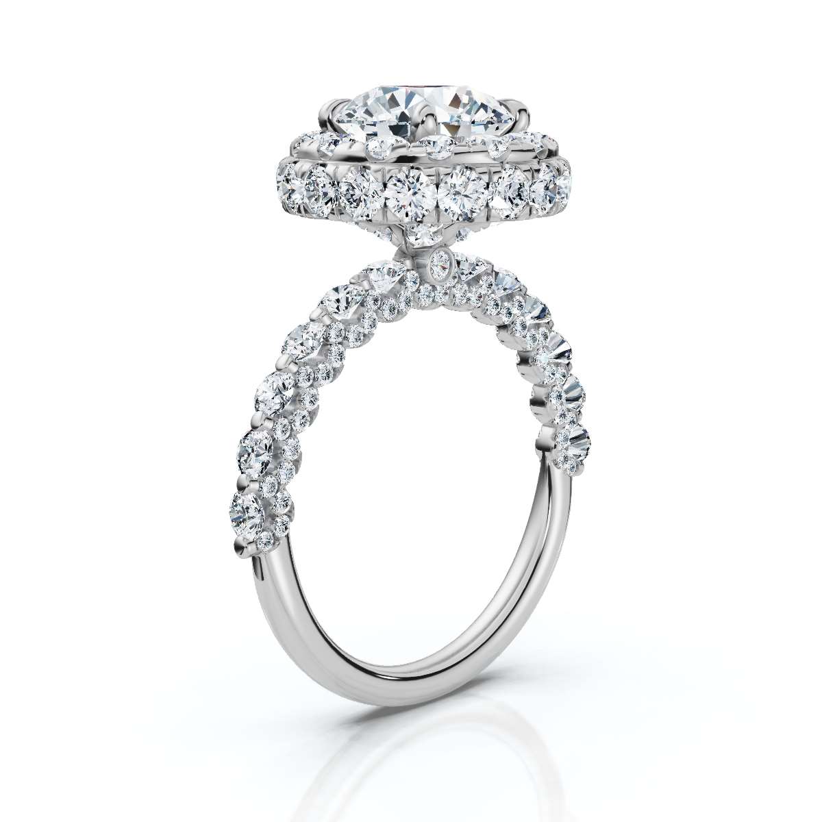 14K White Gold Maceline Halo Lab Grown Diamond Ring (1 1/2 ct. tw)