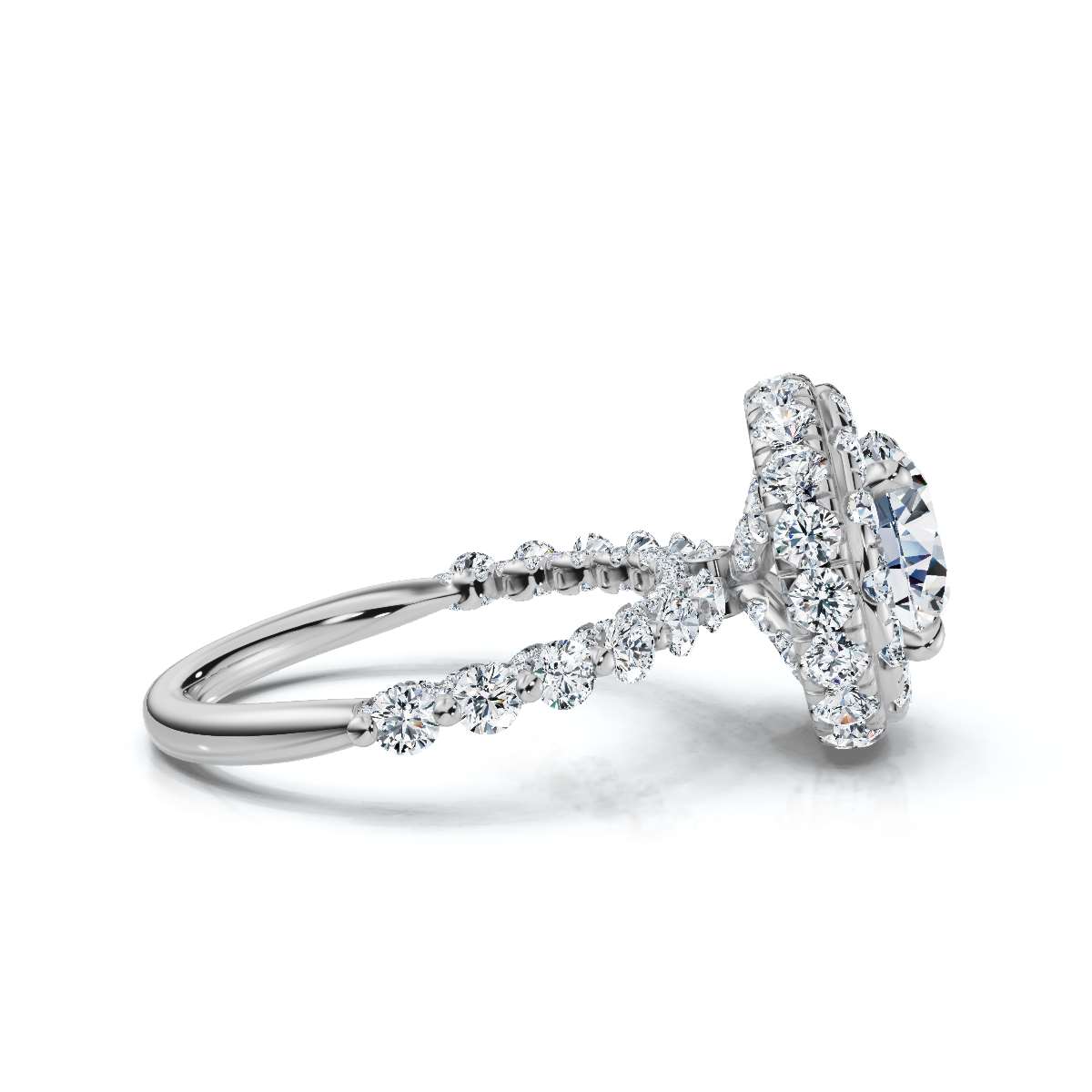 14K White Gold Maceline Halo Lab Grown Diamond Ring (1 1/2 ct. tw)