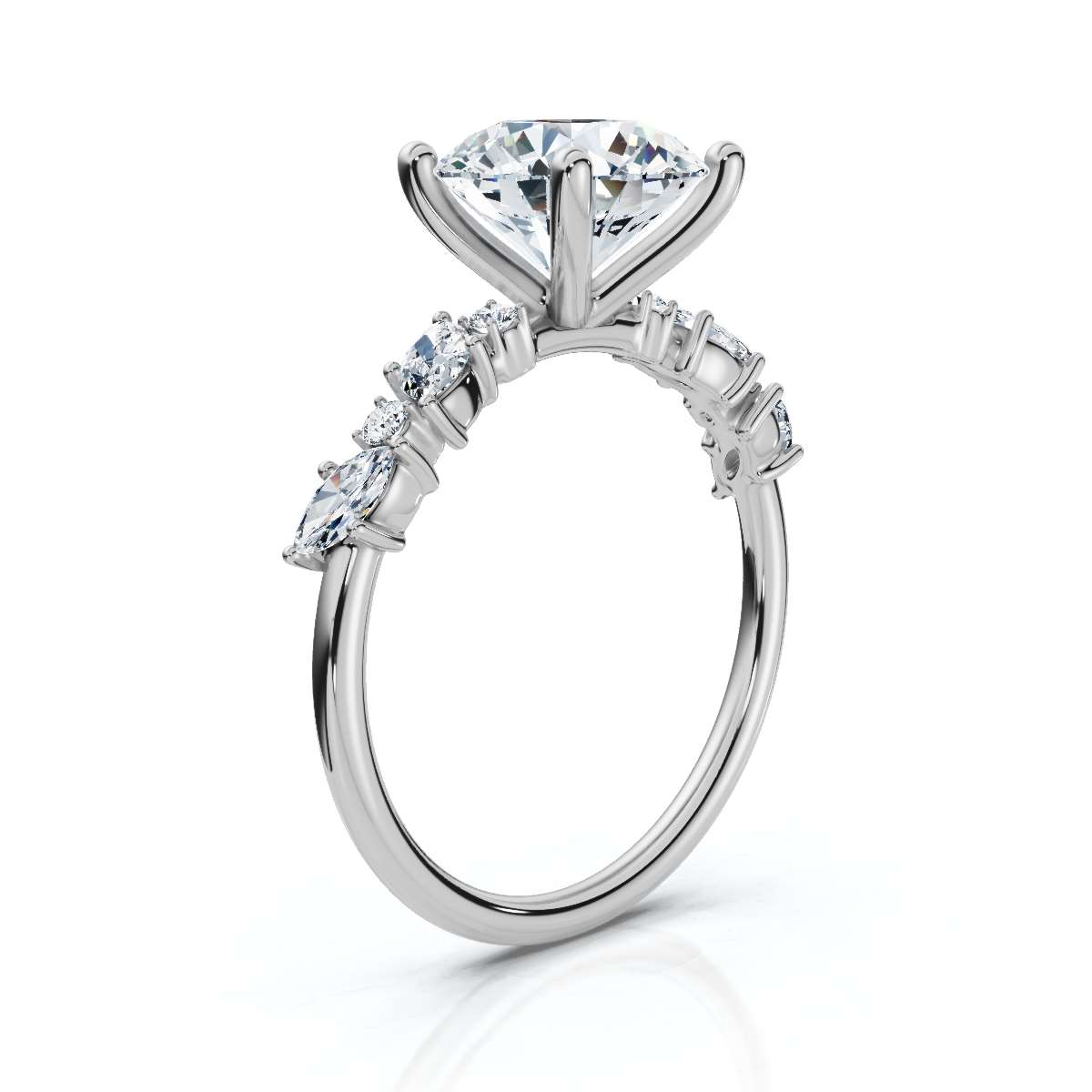 14K White Gold Tameka Accents Lab Grown Diamond Ring (1/4 ct. tw)