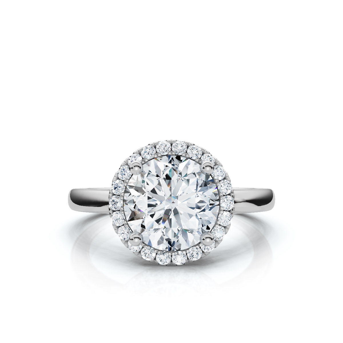 14K White Gold Quinlan Halo Lab Grown Diamond Ring (1/6 ct. tw)