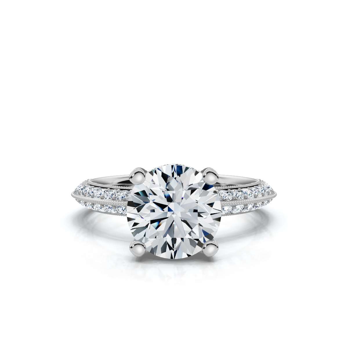 14K White Gold Mauve Accents Lab Grown Diamond Ring (1/2 ct. tw)