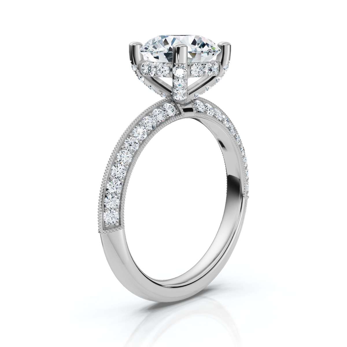14K White Gold Mauve Accents Lab Grown Diamond Ring (1/2 ct. tw)