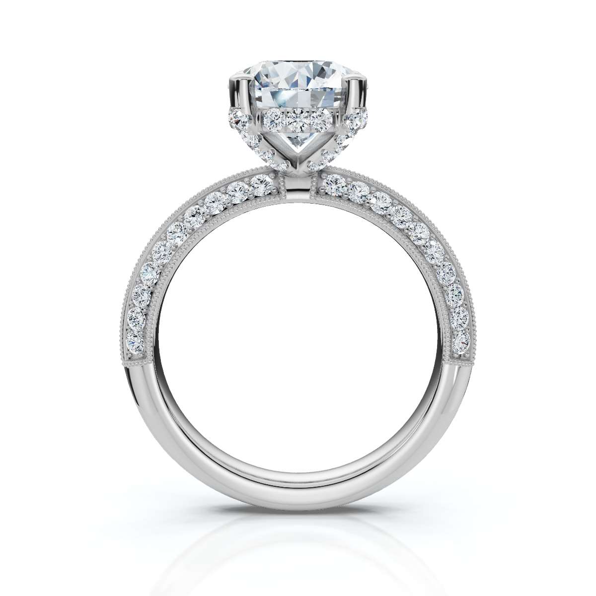 14K White Gold Mauve Accents Lab Grown Diamond Ring (1/2 ct. tw)