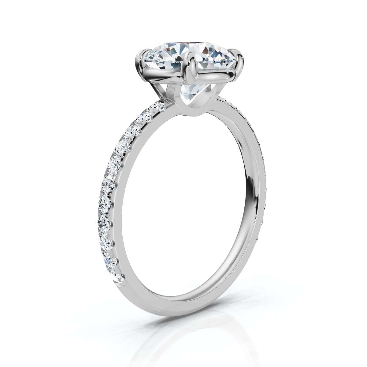 14K White Gold Nanaka Accents Lab Grown Diamond Ring (1/4 ct. tw)