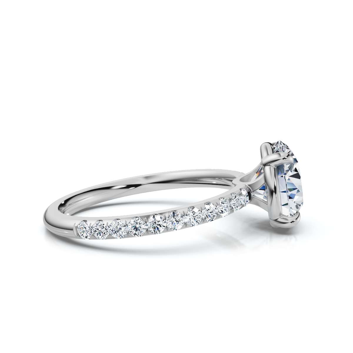 14K White Gold Nanaka Accents Lab Grown Diamond Ring (1/4 ct. tw)