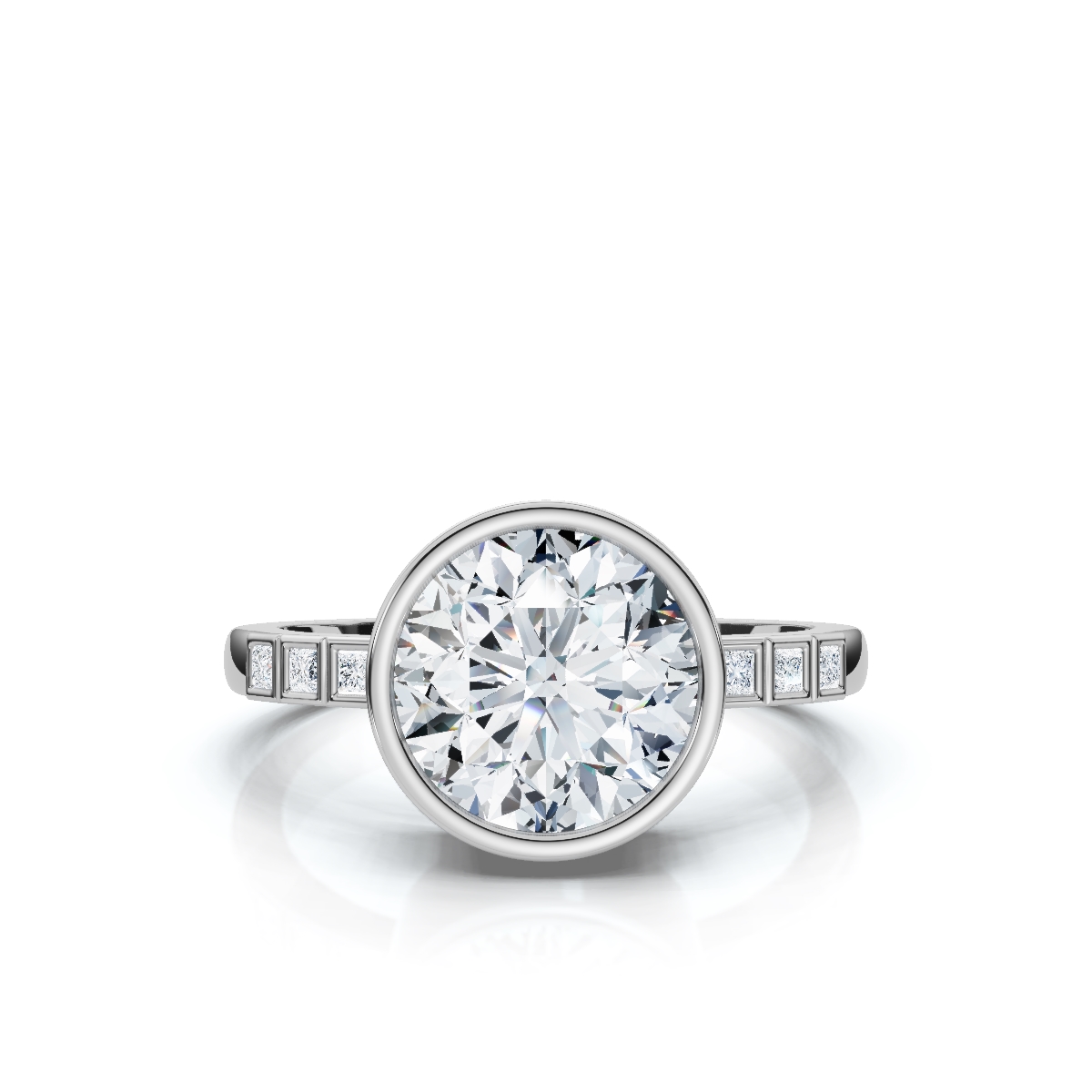14K White Gold Piper Princess Accents Lab Grown Diamond Ring (1/10 ct. tw)