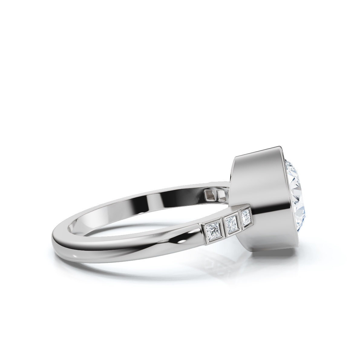 14K White Gold Piper Princess Accents Lab Grown Diamond Ring (1/10 ct. tw)