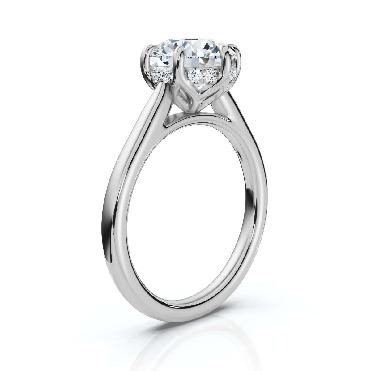 14K White Gold Andjella Hidden Accents Lab Grown Diamond Ring (1/10 ct. tw)