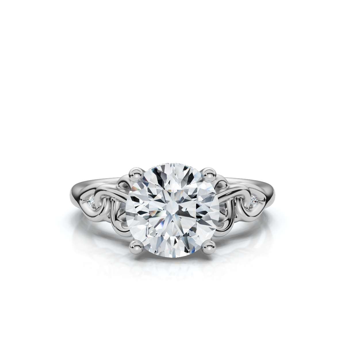 14K White Gold Mckenna Hidden Accents Lab Grown Diamond Ring (1/10 ct. tw)