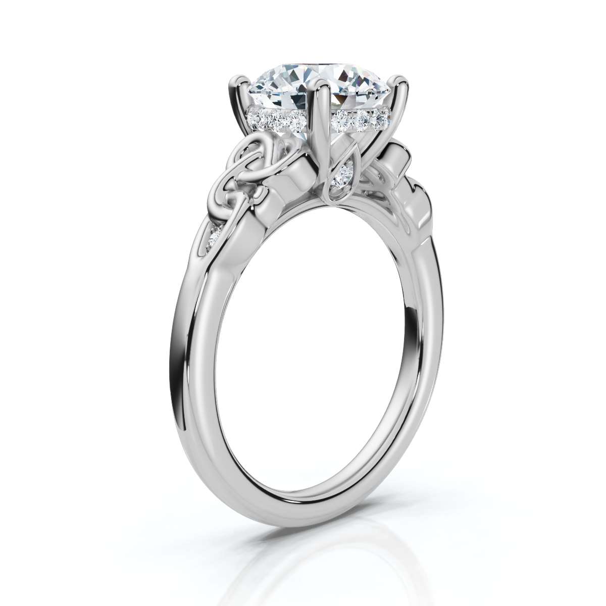 14K White Gold Mckenna Hidden Accents Lab Grown Diamond Ring (1/10 ct. tw)
