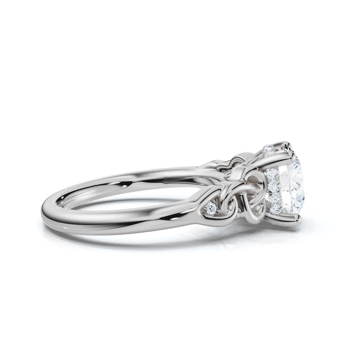 14K White Gold Mckenna Hidden Accents Lab Grown Diamond Ring (1/10 ct. tw)