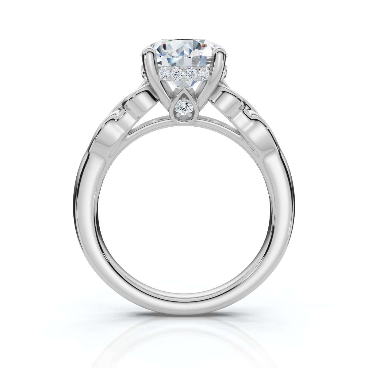 14K White Gold Mckenna Hidden Accents Lab Grown Diamond Ring (1/10 ct. tw)