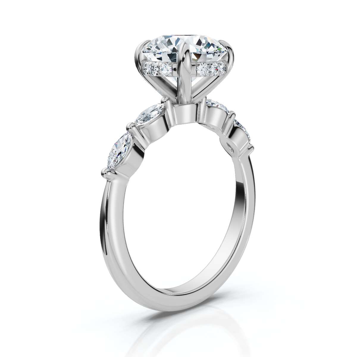 14K White Gold Santoria Hidden Accents Lab Grown Diamond Ring (1/4 ct. tw)