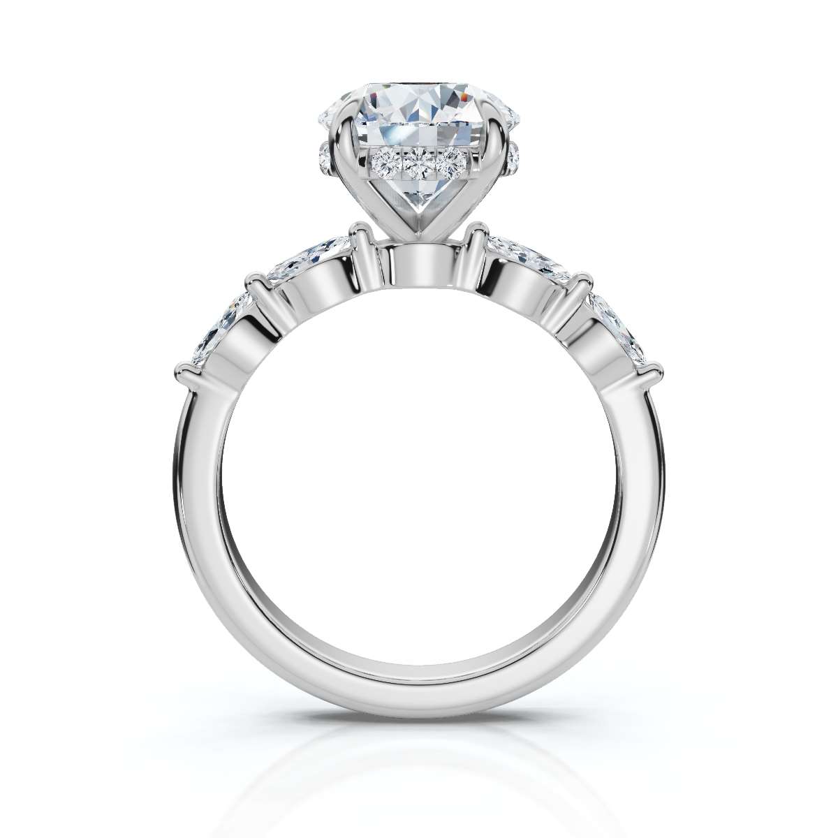 14K White Gold Santoria Hidden Accents Lab Grown Diamond Ring (1/4 ct. tw)