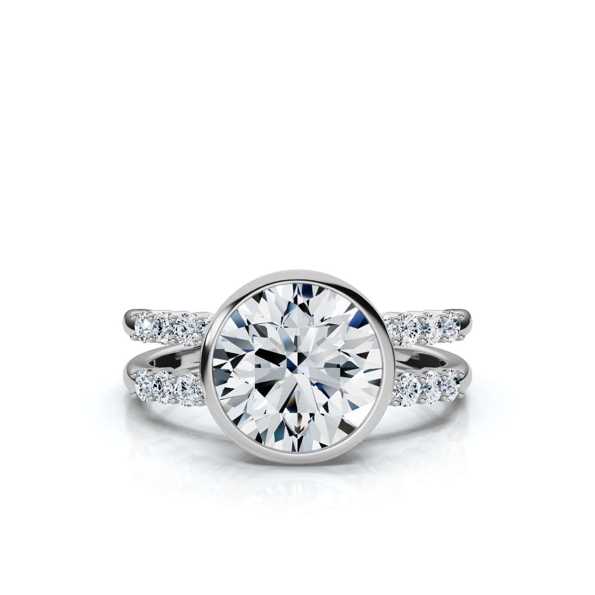 14K White Gold Arli Accents Lab Grown Diamond Ring (1/5 ct. tw)
