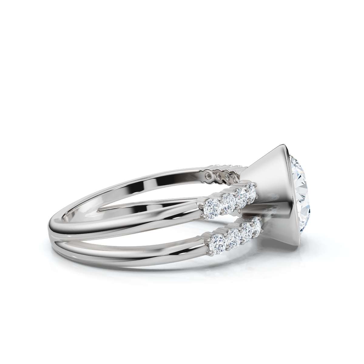 14K White Gold Arli Accents Lab Grown Diamond Ring (1/5 ct. tw)