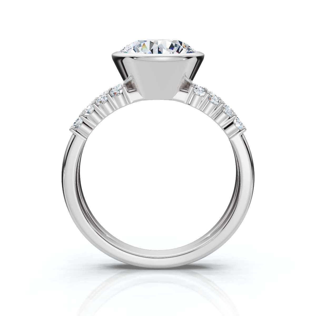14K White Gold Arli Accents Lab Grown Diamond Ring (1/5 ct. tw)