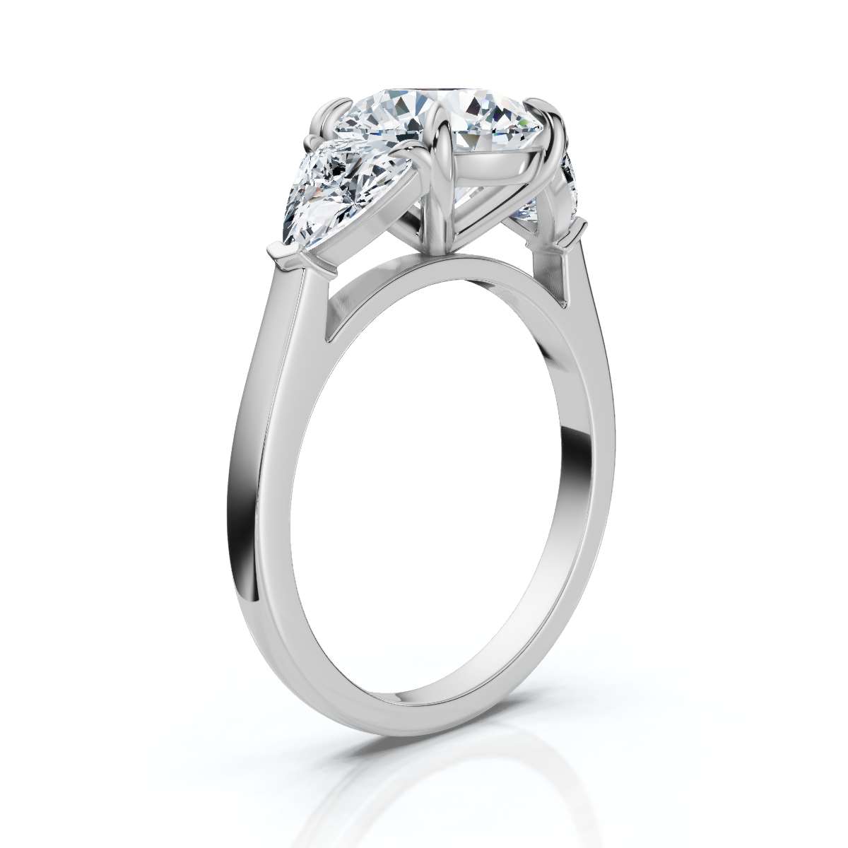 14K White Gold Alaria Three Stone Lab Grown Diamond Ring (4/5 ct. tw)
