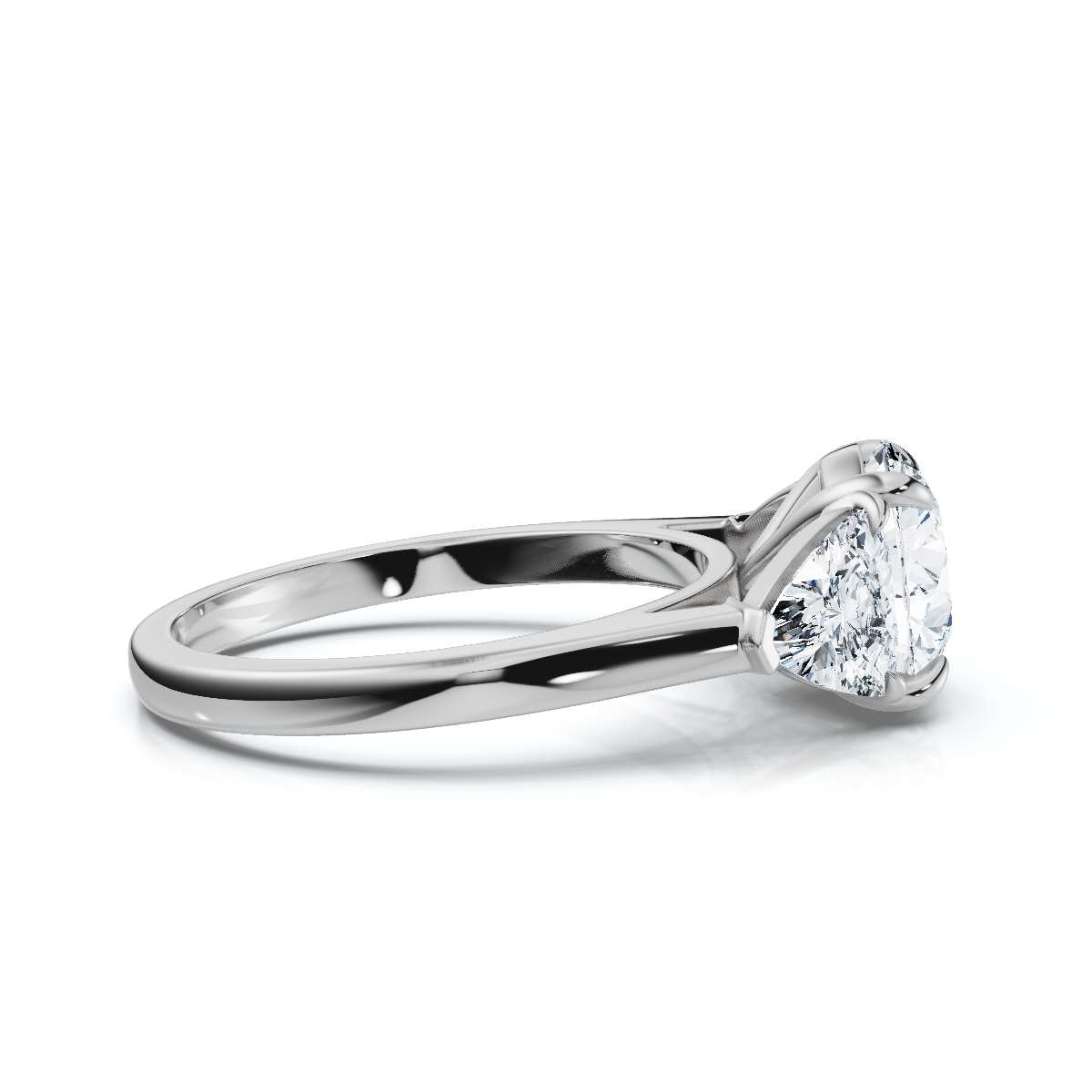 14K White Gold Alaria Three Stone Lab Grown Diamond Ring (4/5 ct. tw)