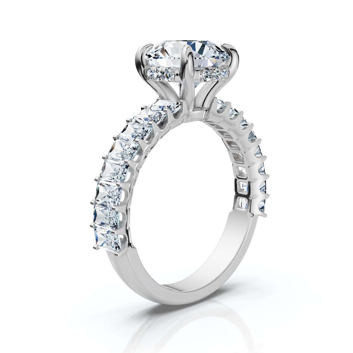 14K White Gold Xanthe Hidden Accents Lab Grown Diamond Ring (1 2/5 ct. tw)