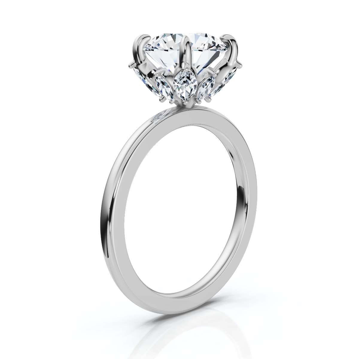 14K White Gold Dimity Hidden Accents Lab Grown Diamond Ring (1/3 ct. tw)