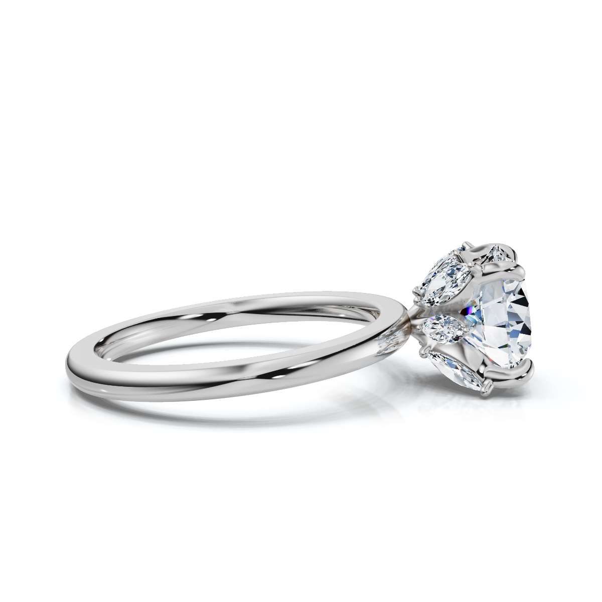 14K White Gold Dimity Hidden Accents Lab Grown Diamond Ring (1/3 ct. tw)