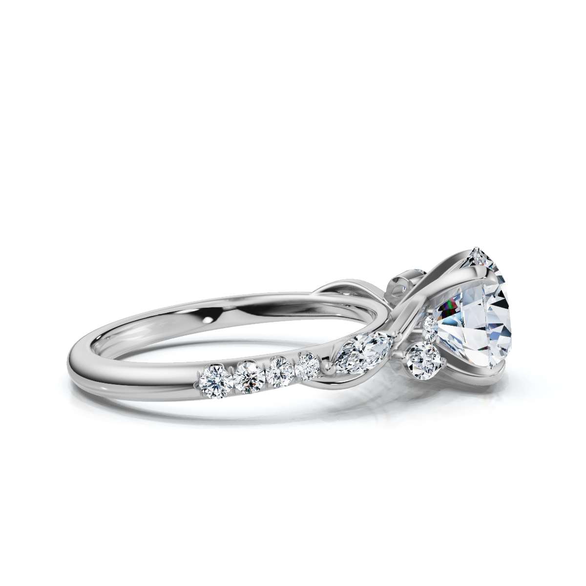 14K White Gold Blakely Accents Lab Grown Diamond Ring (1/5 ct. tw)