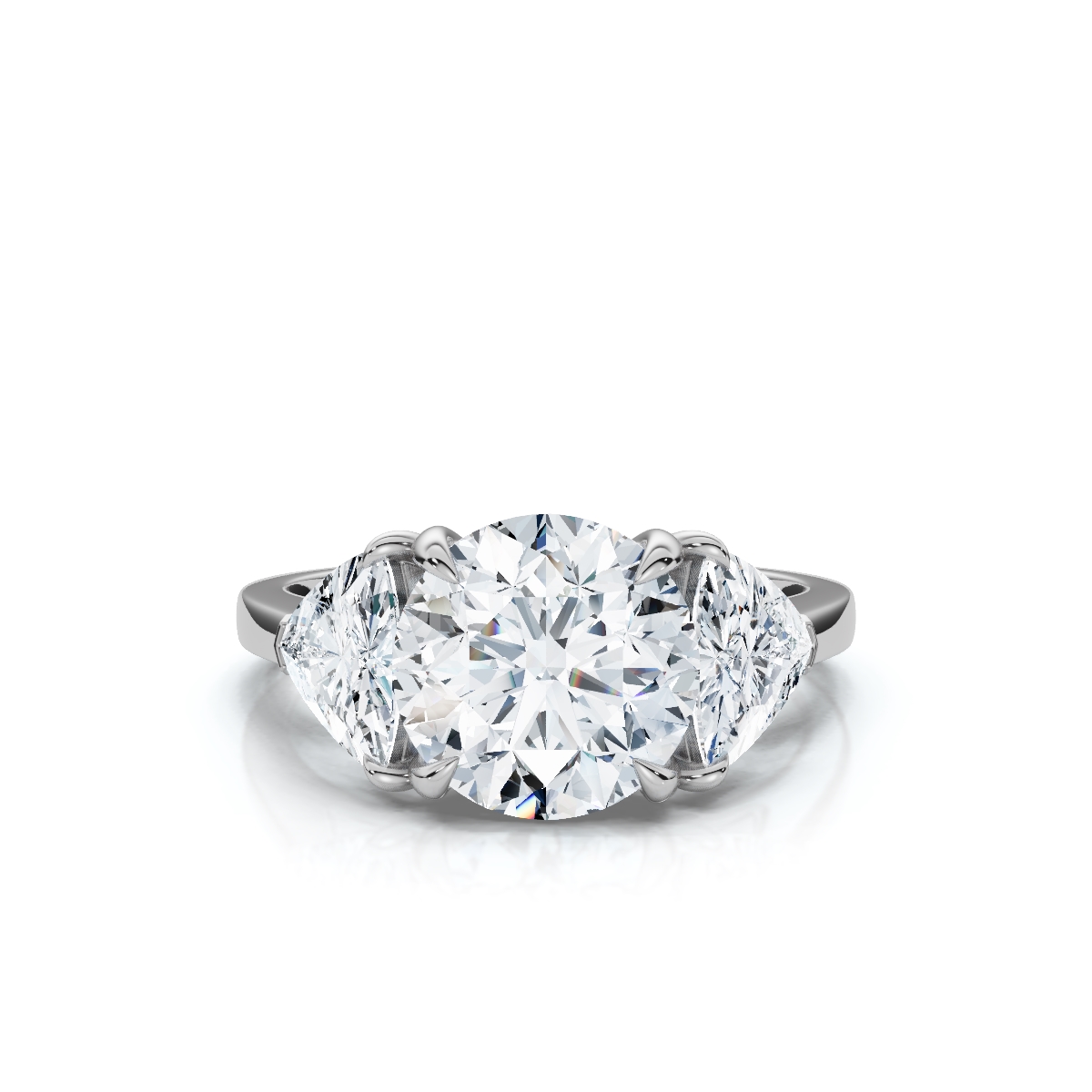 14K White Gold Calabria Three Stone Trillion Lab Grown Diamond Ring (1.00 ct. tw)