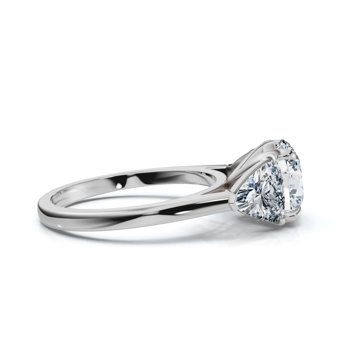 14K White Gold Calabria Three Stone Trillion Lab Grown Diamond Ring (1.00 ct. tw)