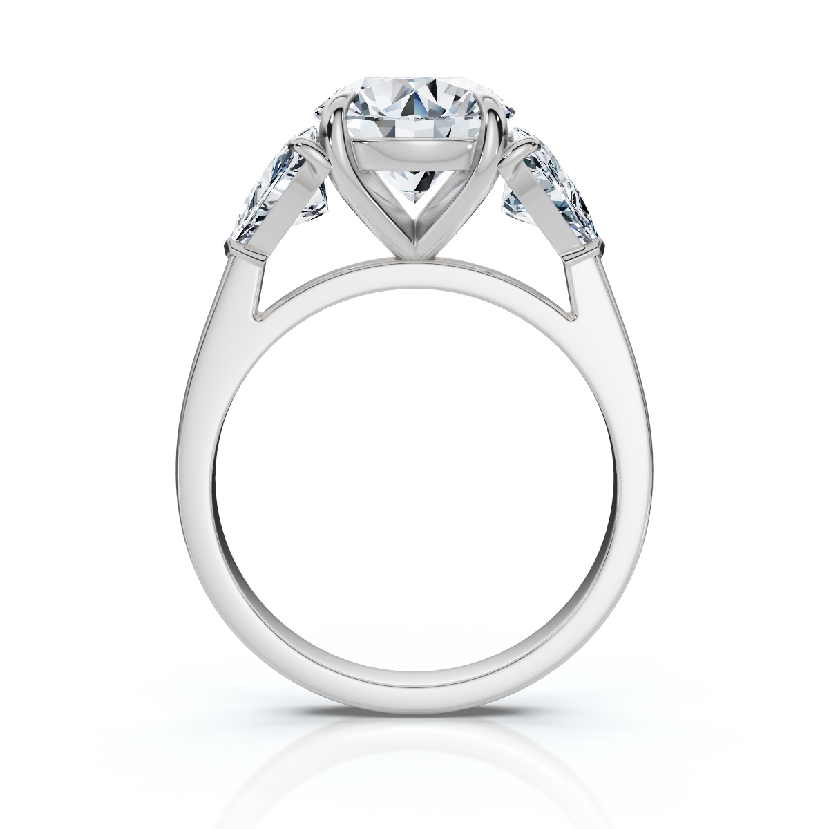 14K White Gold Calabria Three Stone Trillion Lab Grown Diamond Ring (1.00 ct. tw)