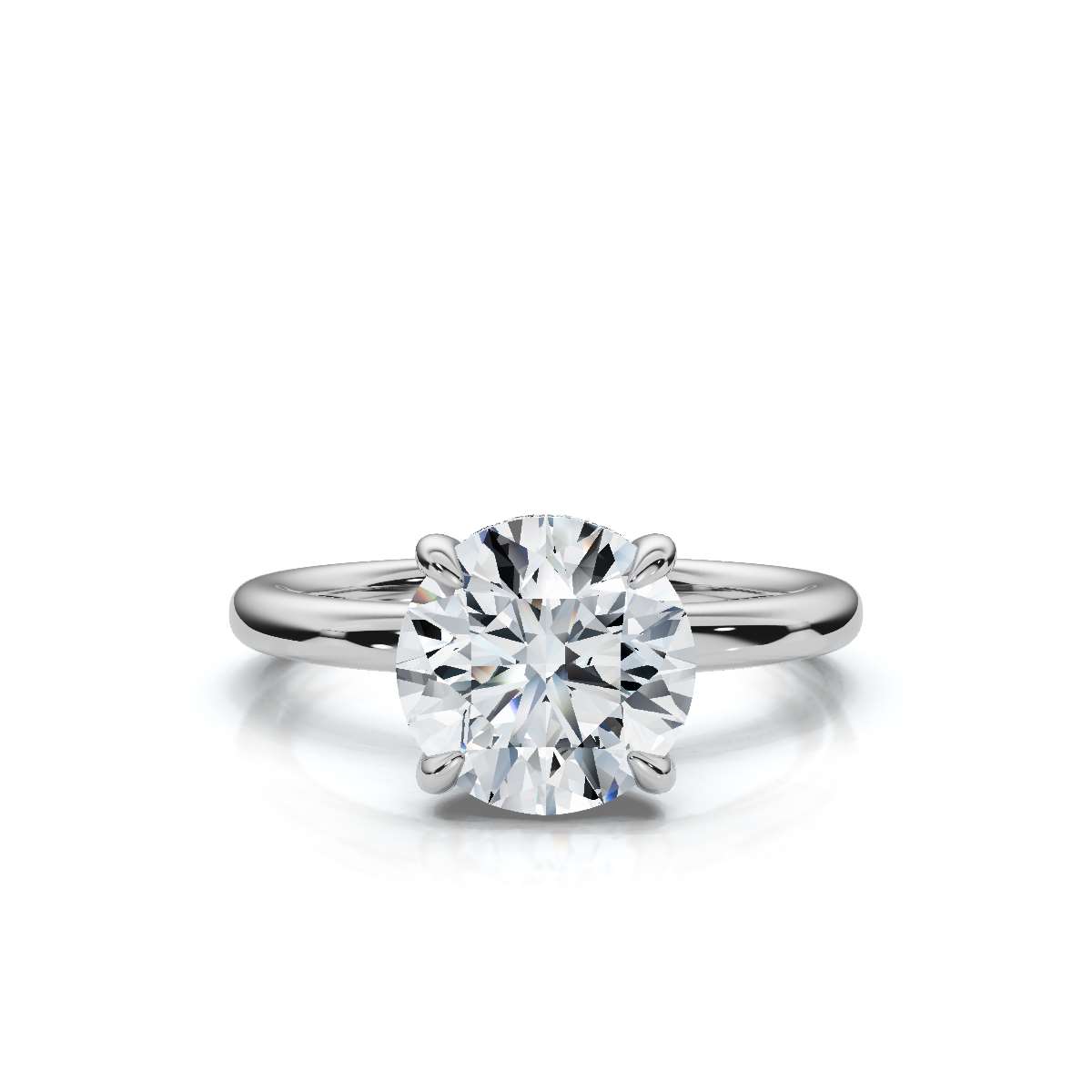 14K White Gold Hanako Hidden Accents Lab Grown Diamond Ring (1/10 ct. tw)