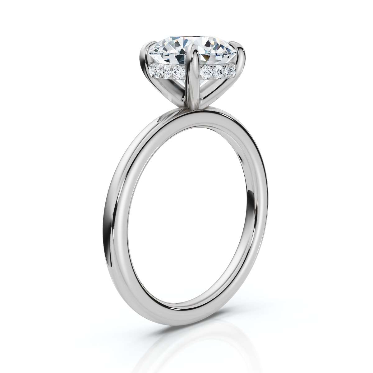 14K White Gold Hanako Hidden Accents Lab Grown Diamond Ring (1/10 ct. tw)